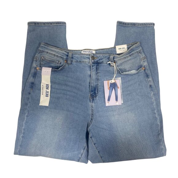 NWT Wax Mom Jeans Collection Womens 16 Light Blue High-Waisted Skinny Stretch - Picture 1 of 16